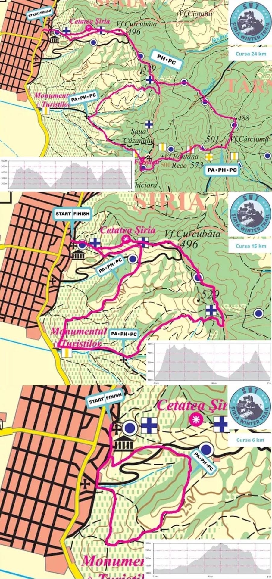 Șiria Winter Trail  Route Map