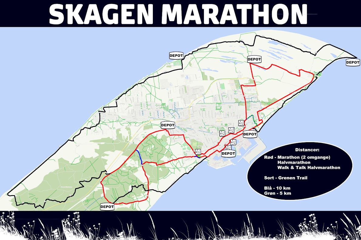 Skagen Marathon Mappa del percorso