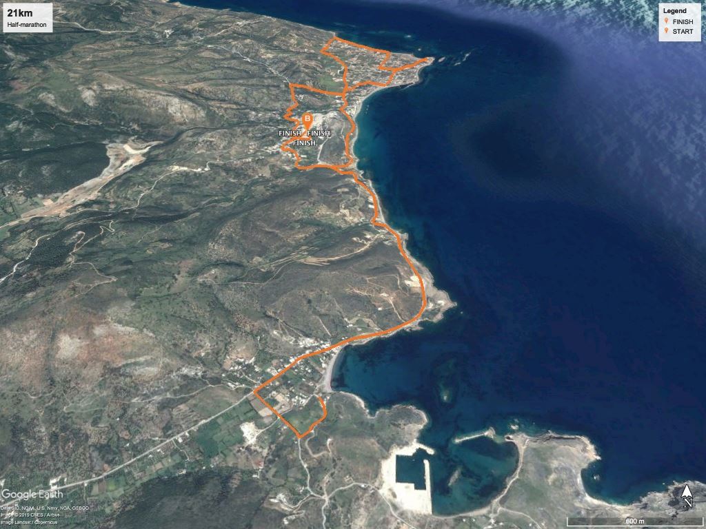 Skyros Run Mappa del percorso