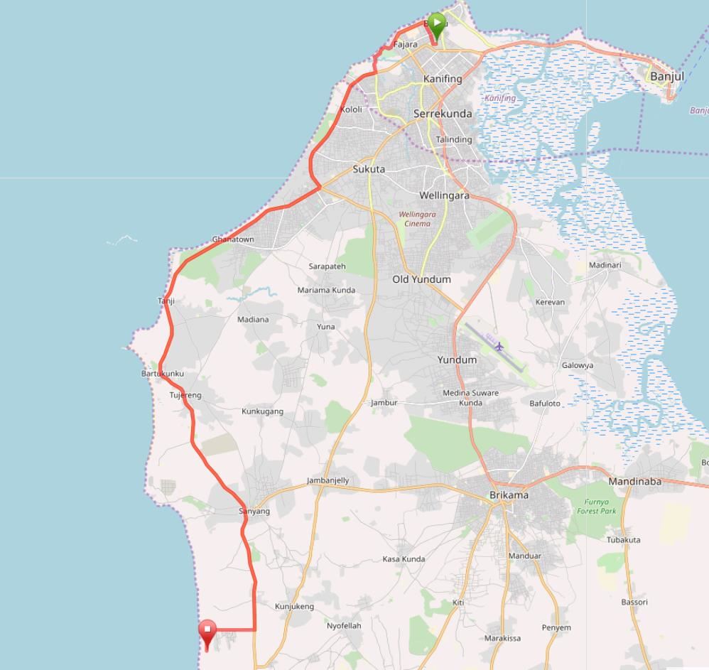 Smiling Coast Int'l Marathon Mappa del percorso