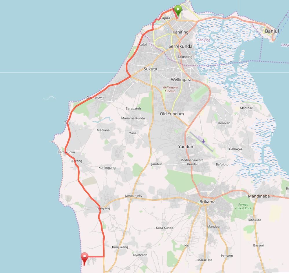 Smiling Coast Int'l Marathon MAPA DEL RECORRIDO DE