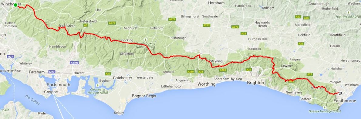 South Downs Way 100 Route Map