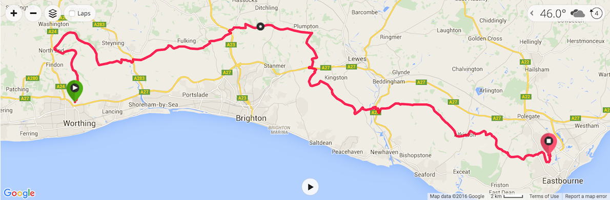 South Downs Way 50 MAPA DEL RECORRIDO DE