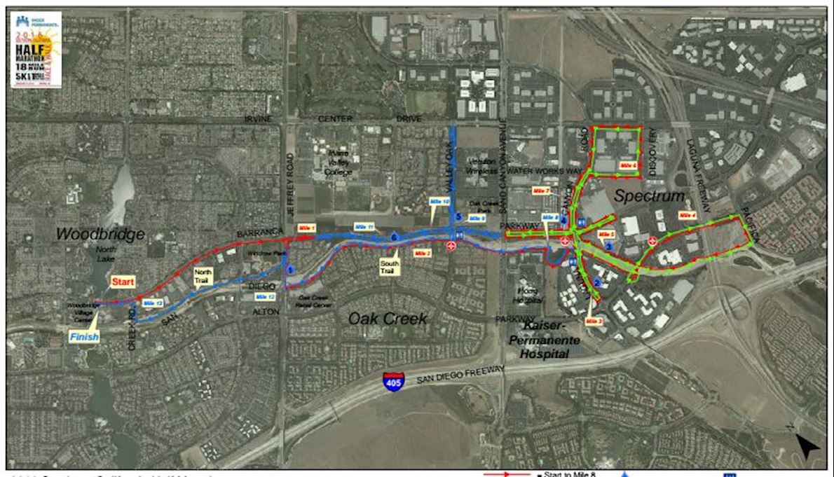 Irvine Half Marathon Route Map