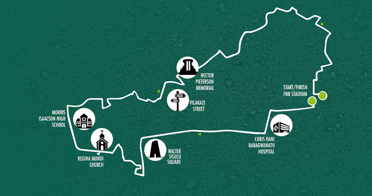 Soweto Marathon Mappa del percorso