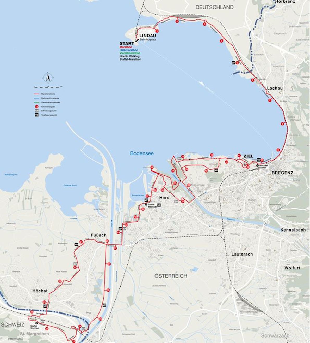 3 Country Marathon Mappa del percorso