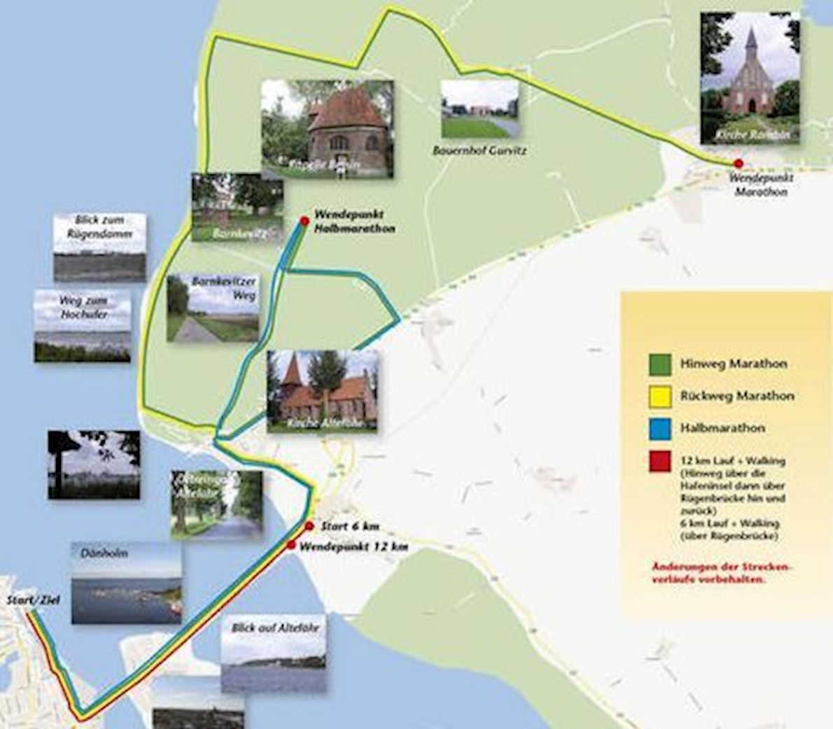 Rügenbrücken Marathon Mappa del percorso