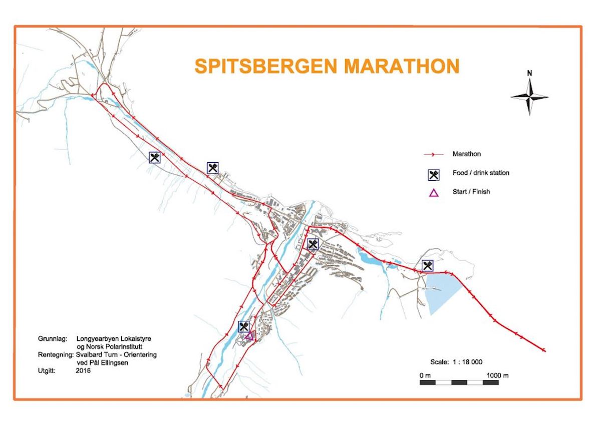 Spitsbergen Marathon MAPA DEL RECORRIDO DE