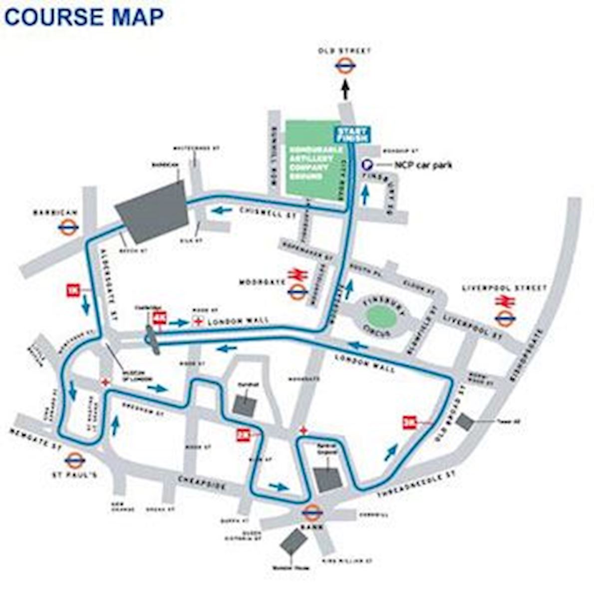 Standard Chartered Great City Race Mappa del percorso