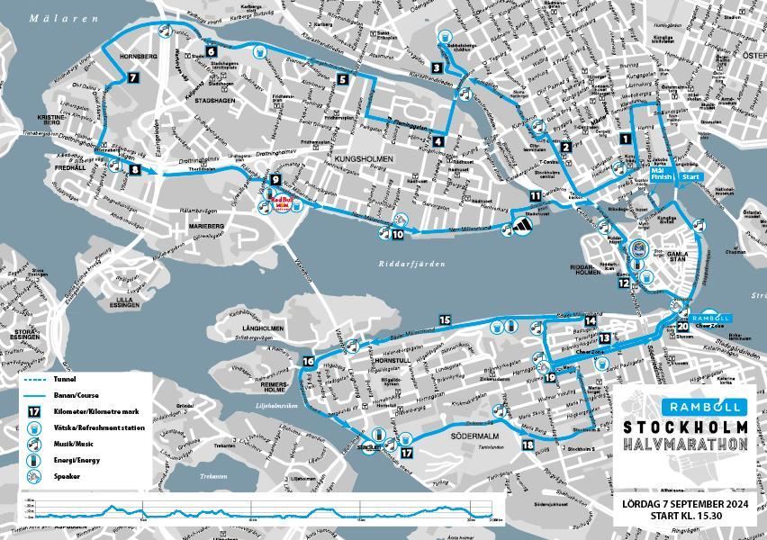 Stockholm Half Marathon Mappa del percorso