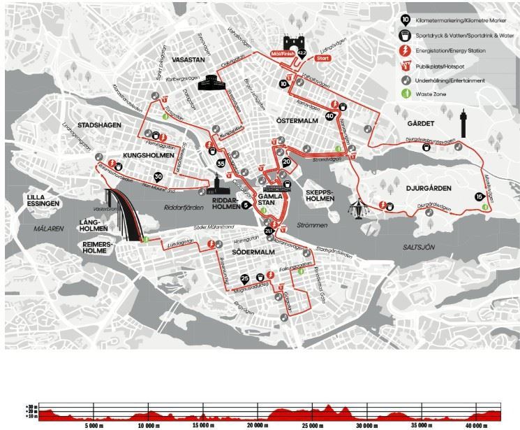 adidas Stockholm Marathon  MAPA DEL RECORRIDO DE