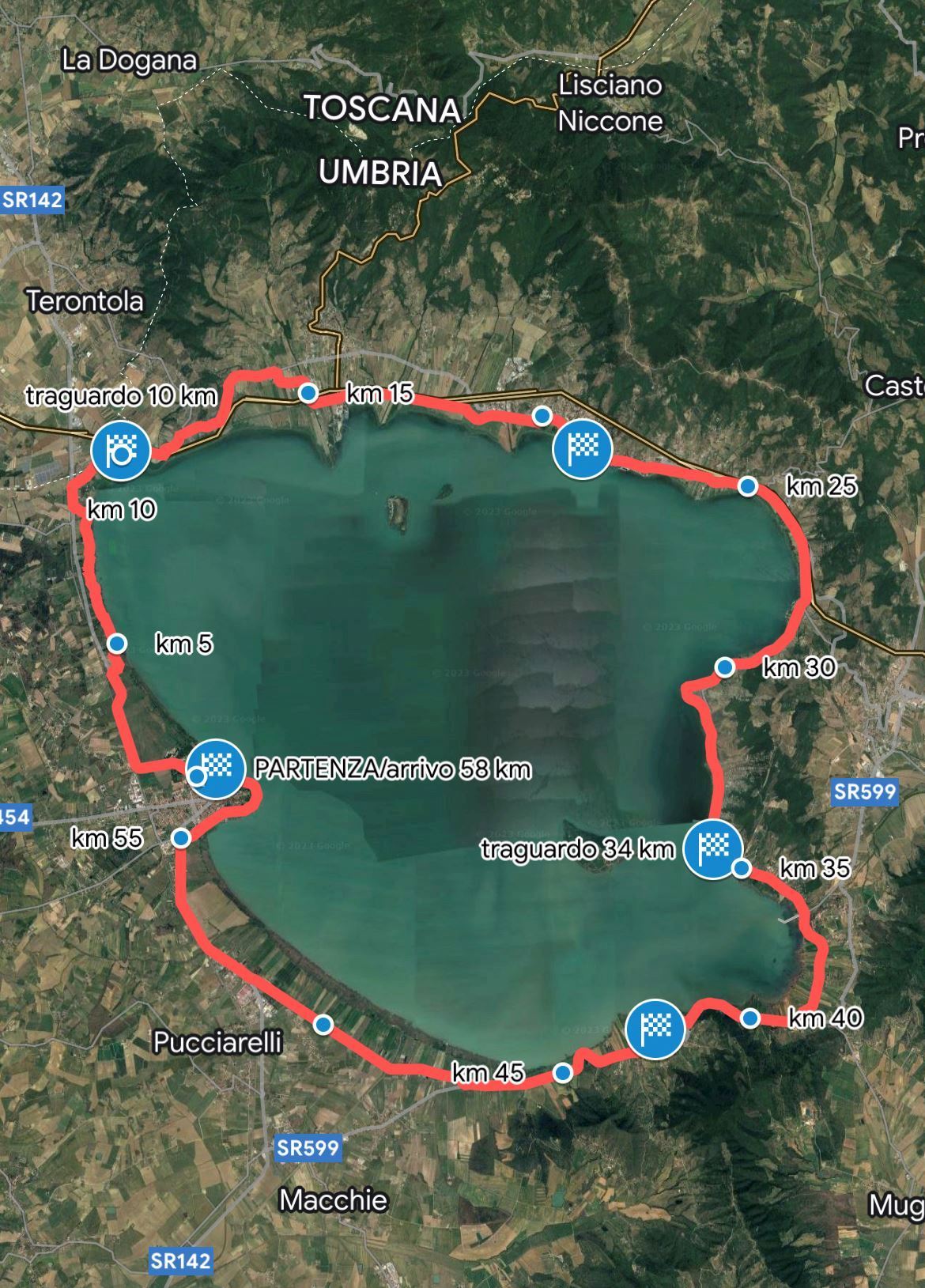 Strasimeno Mappa del percorso