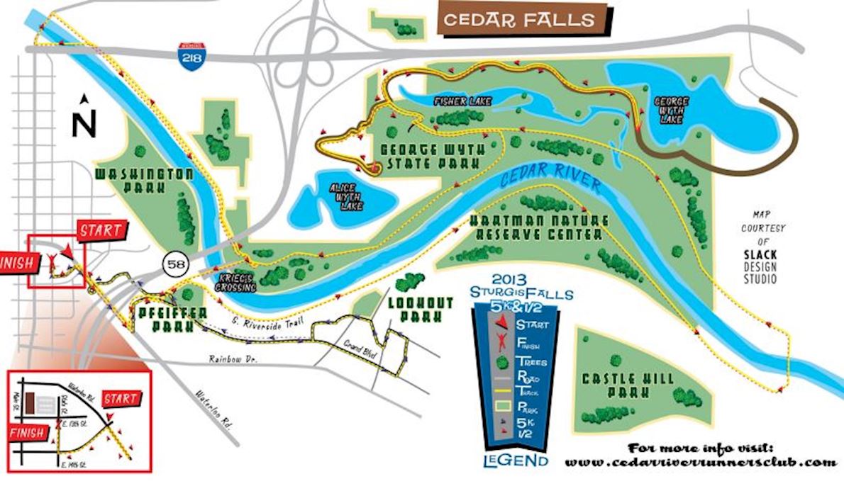 Sturgis Falls Half Marathon Route Map