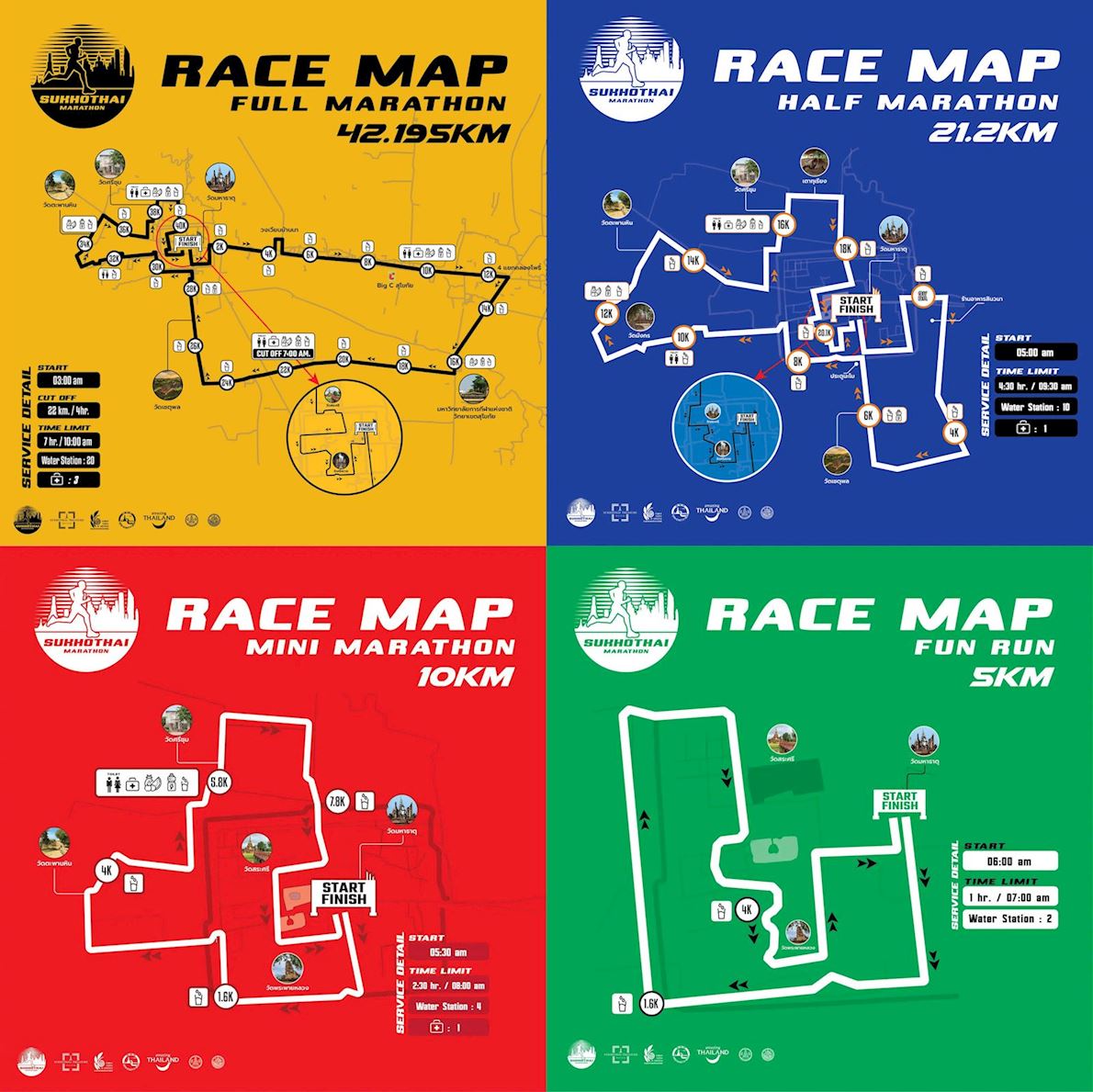 Sukhothai Marathon Mappa del percorso