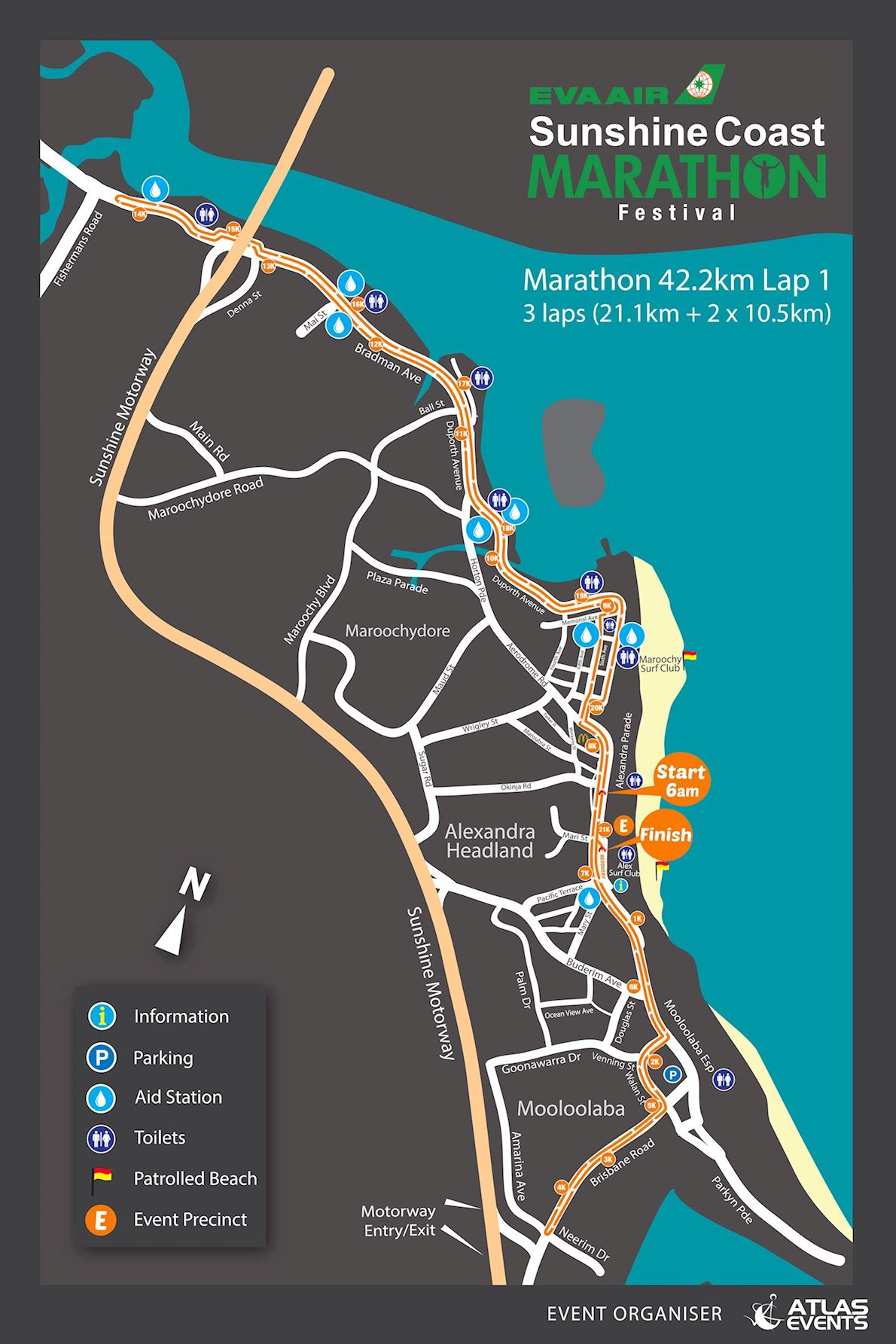 Sunshine Coast Marathon Festival MAPA DEL RECORRIDO DE