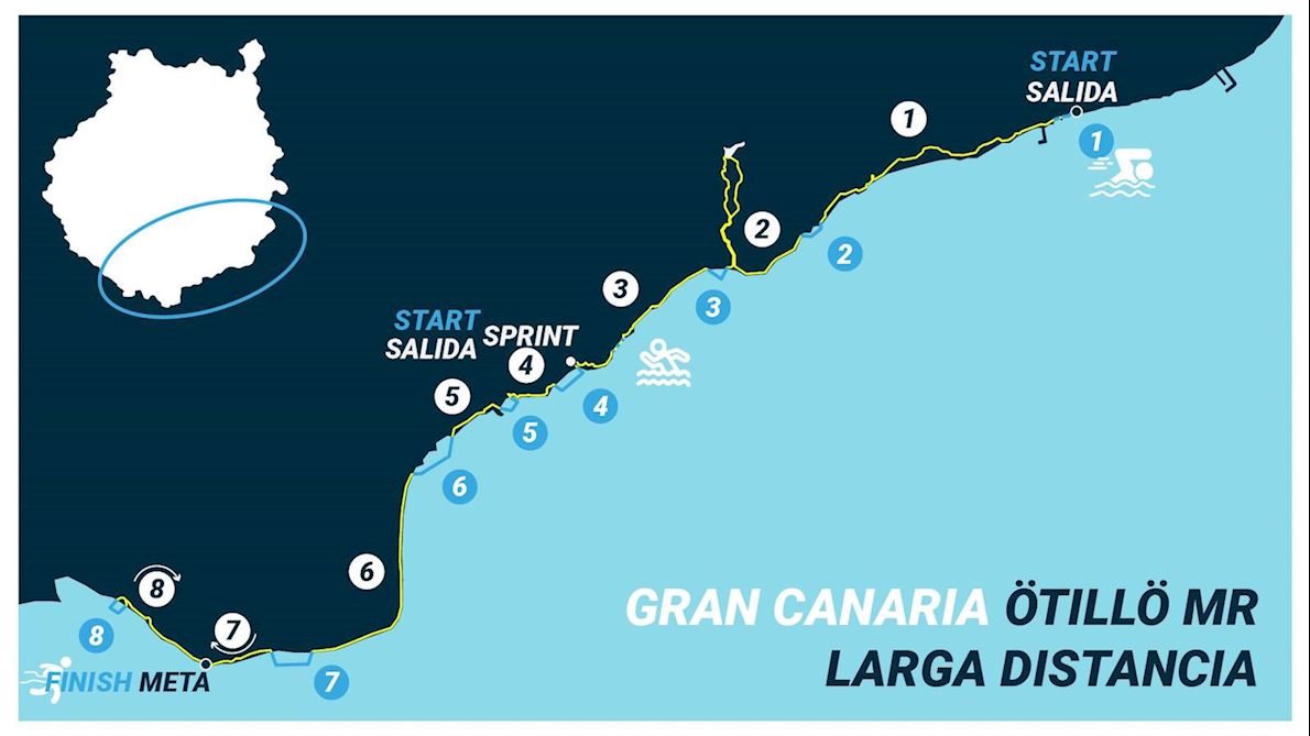 Swimrun Gran Canaria Maspalomas Mappa del percorso