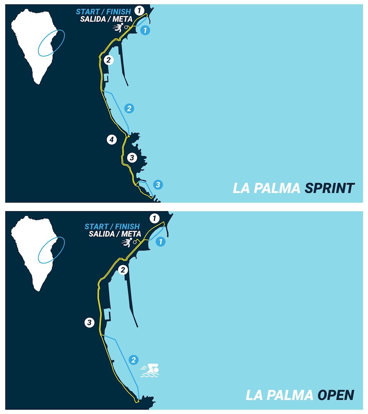 Swimrun La Palma Mappa del percorso