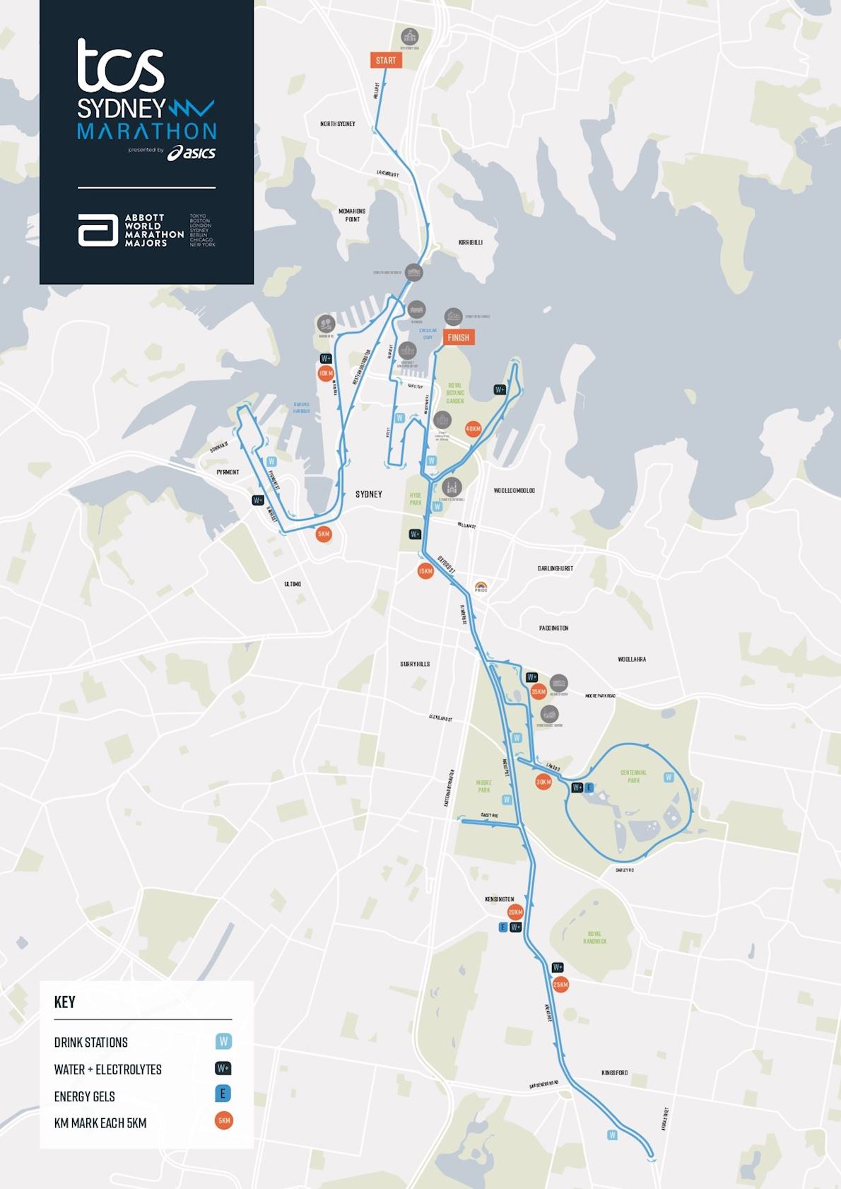 TCS Sydney Marathon MAPA DEL RECORRIDO DE