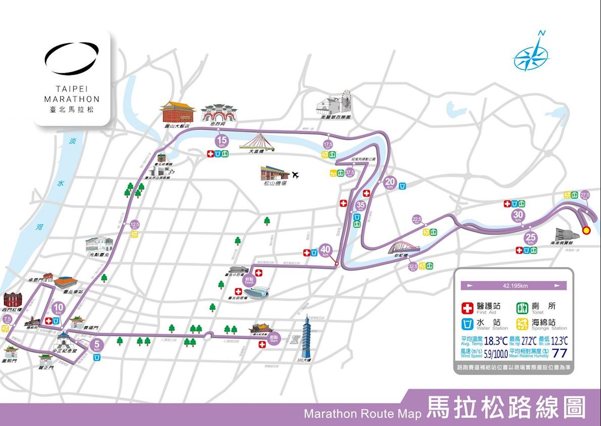Taipei Marathon MAPA DEL RECORRIDO DE