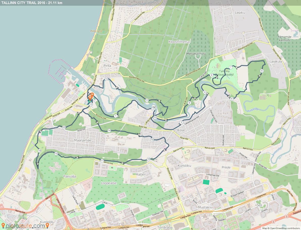 Tallinn City Trail Route Map