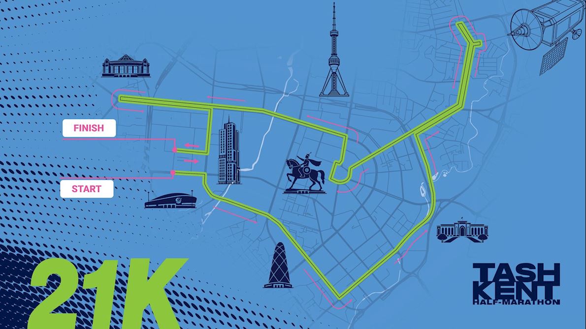 Tashkent International Half Marathon Routenkarte