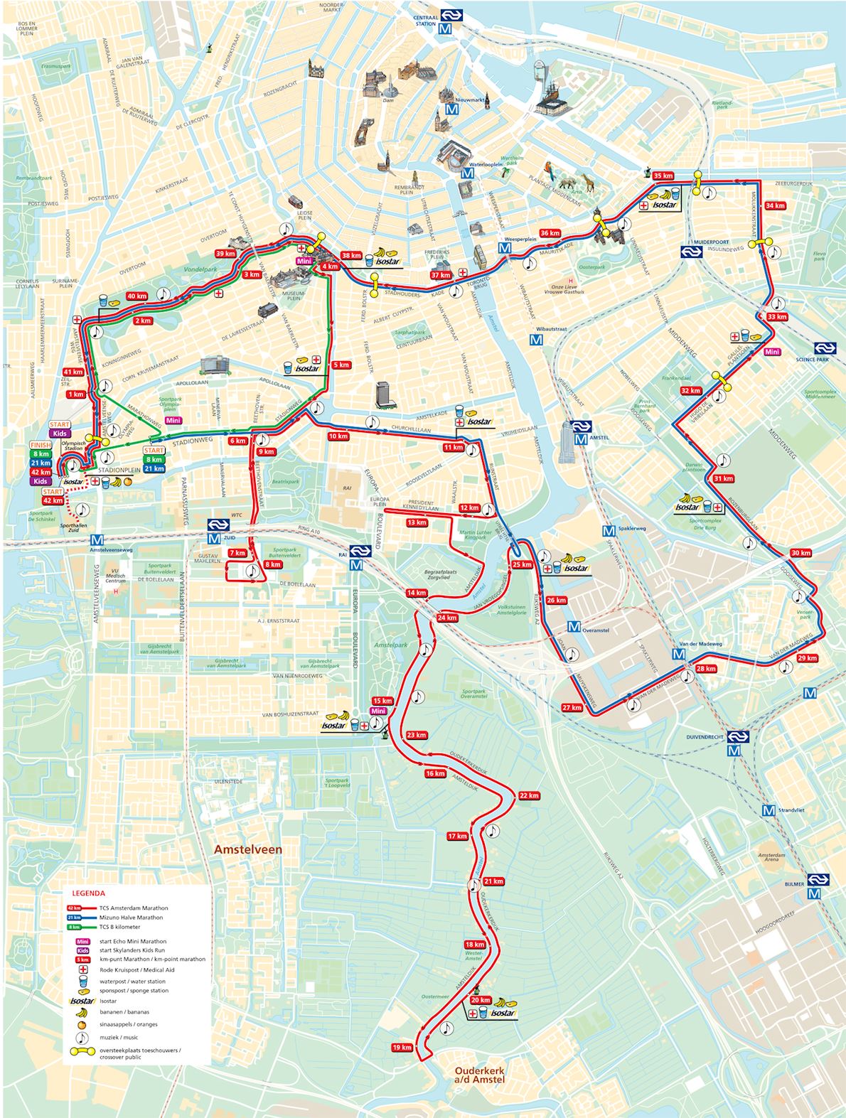 Amsterdam Marathon 路线图