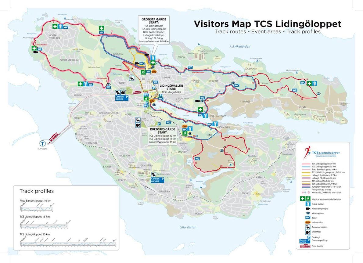 TCS Lidingöloppet Routenkarte