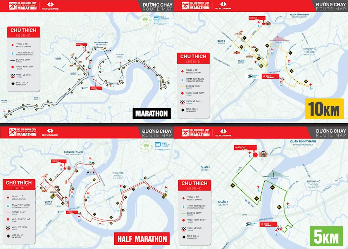 Techcombank Ho Chi Minh City International Marathon MAPA DEL RECORRIDO DE