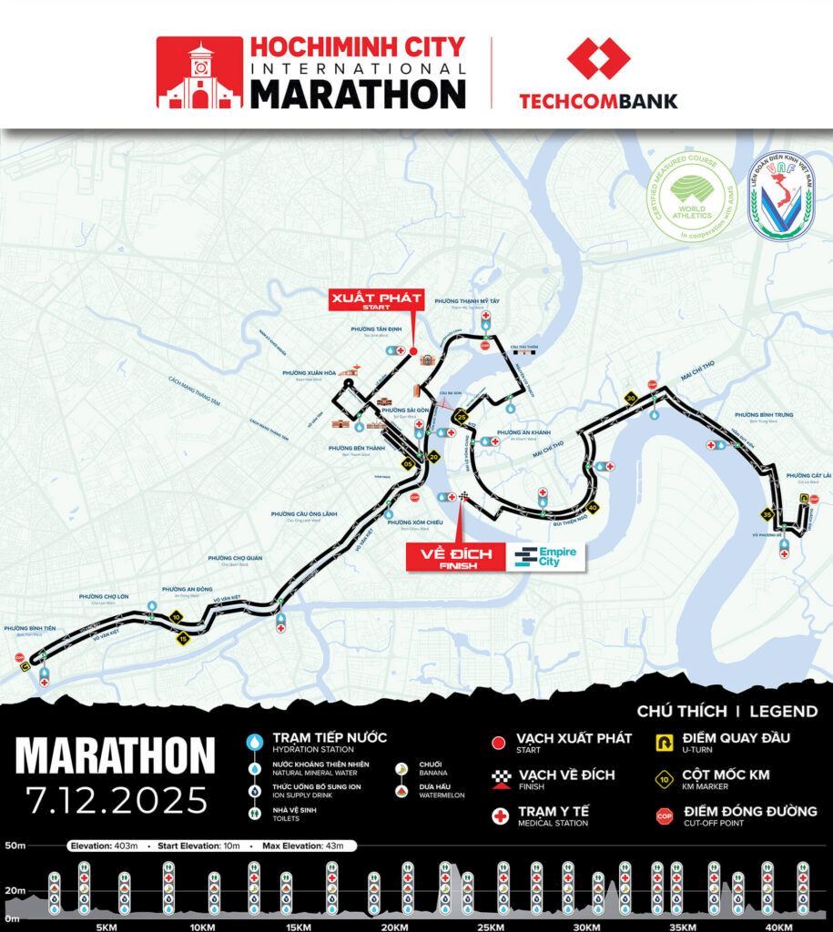 Techcombank Ho Chi Minh City International Marathon Mappa del percorso
