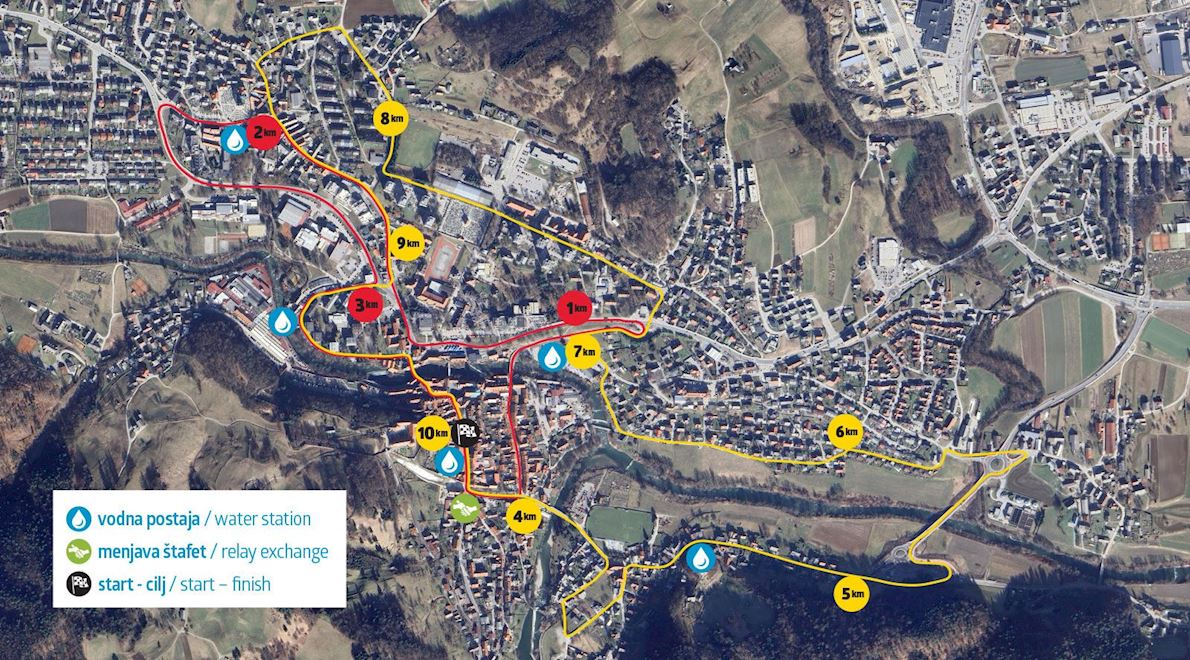 Skofja Loka Four Bridges Night Run Route Map