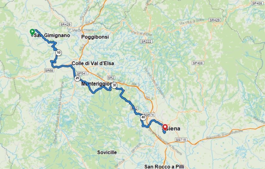 Terre di Siena Ultramarathon Route Map