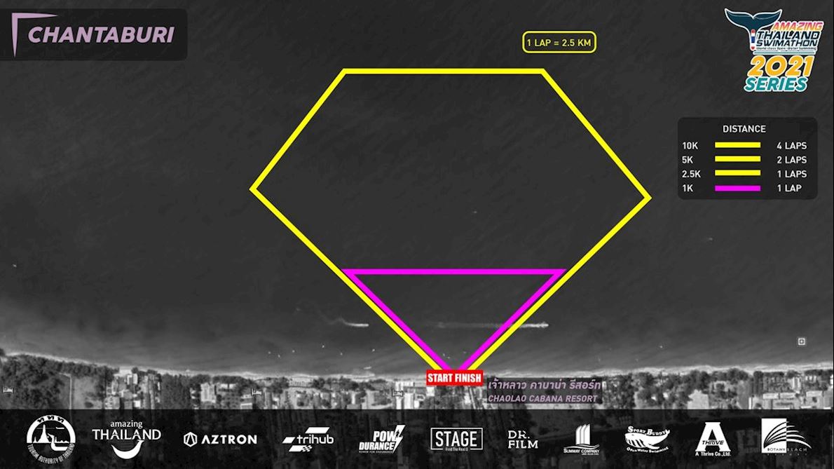 Thailand Swimathon Chantaburi MAPA DEL RECORRIDO DE