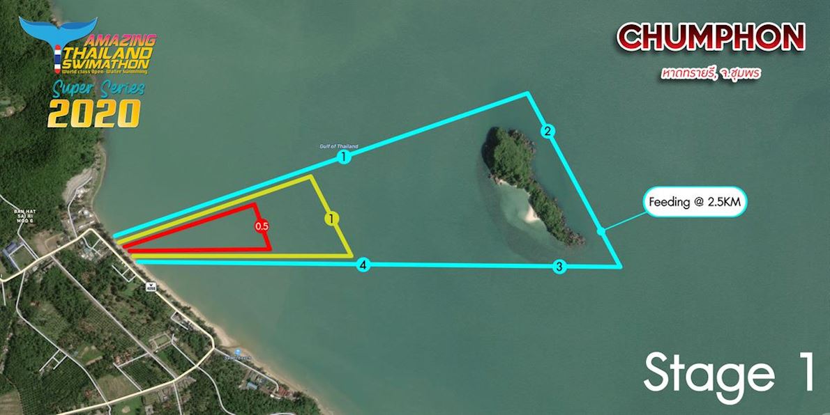 Thailand Swimathon Sairee Beach MAPA DEL RECORRIDO DE