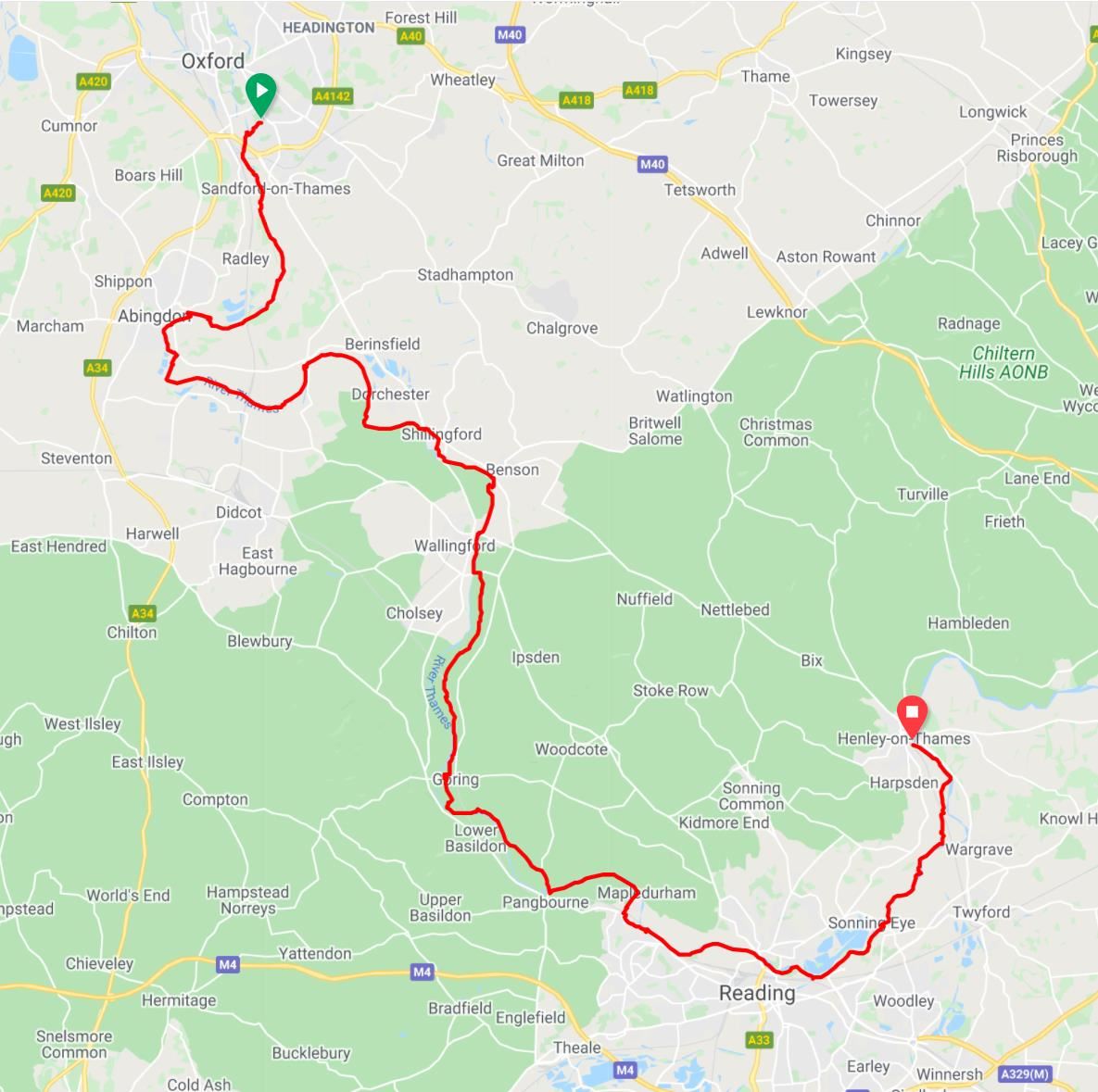 Thames Trail Ultra Route Map