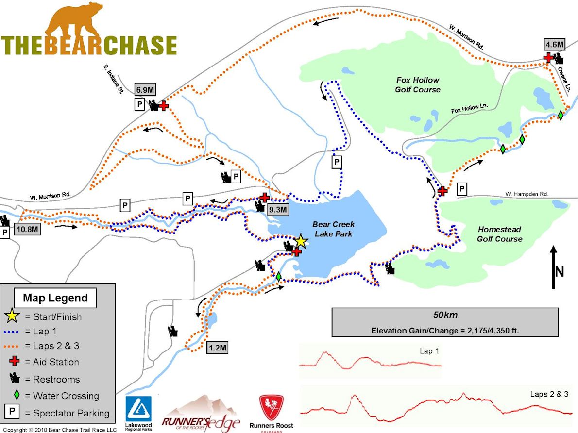 The Bear Chase Trail Race 50K Route Map