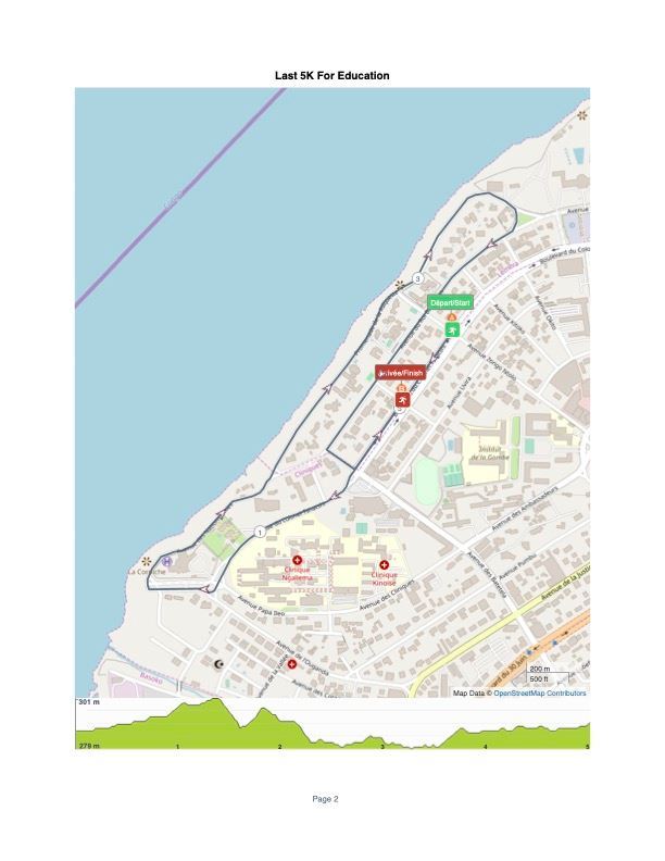 The Final 5K - 100K for Education  MAPA DEL RECORRIDO DE