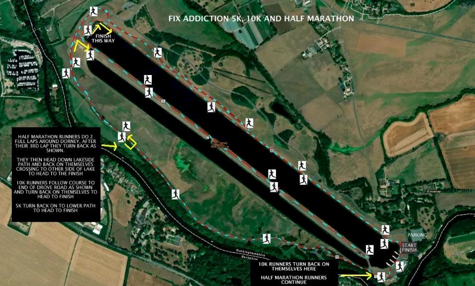 The Fix Addiction 5k, 10k and Half Marathon Route Map