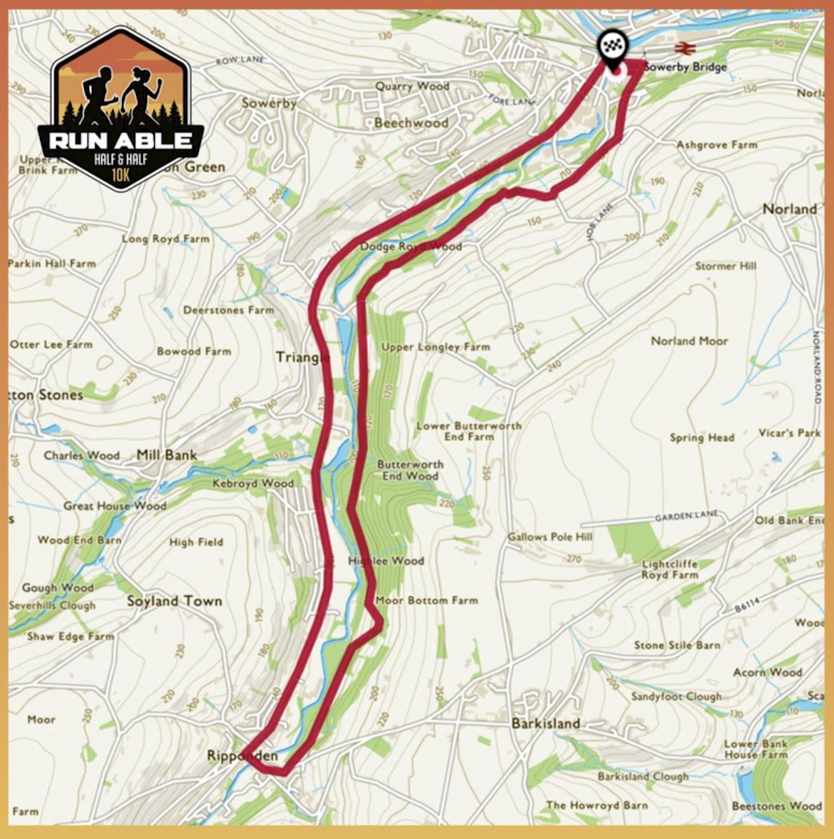 The Half & Half 10K MAPA DEL RECORRIDO DE