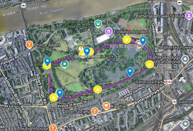 The One in the Park - Battersea - December ITINERAIRE