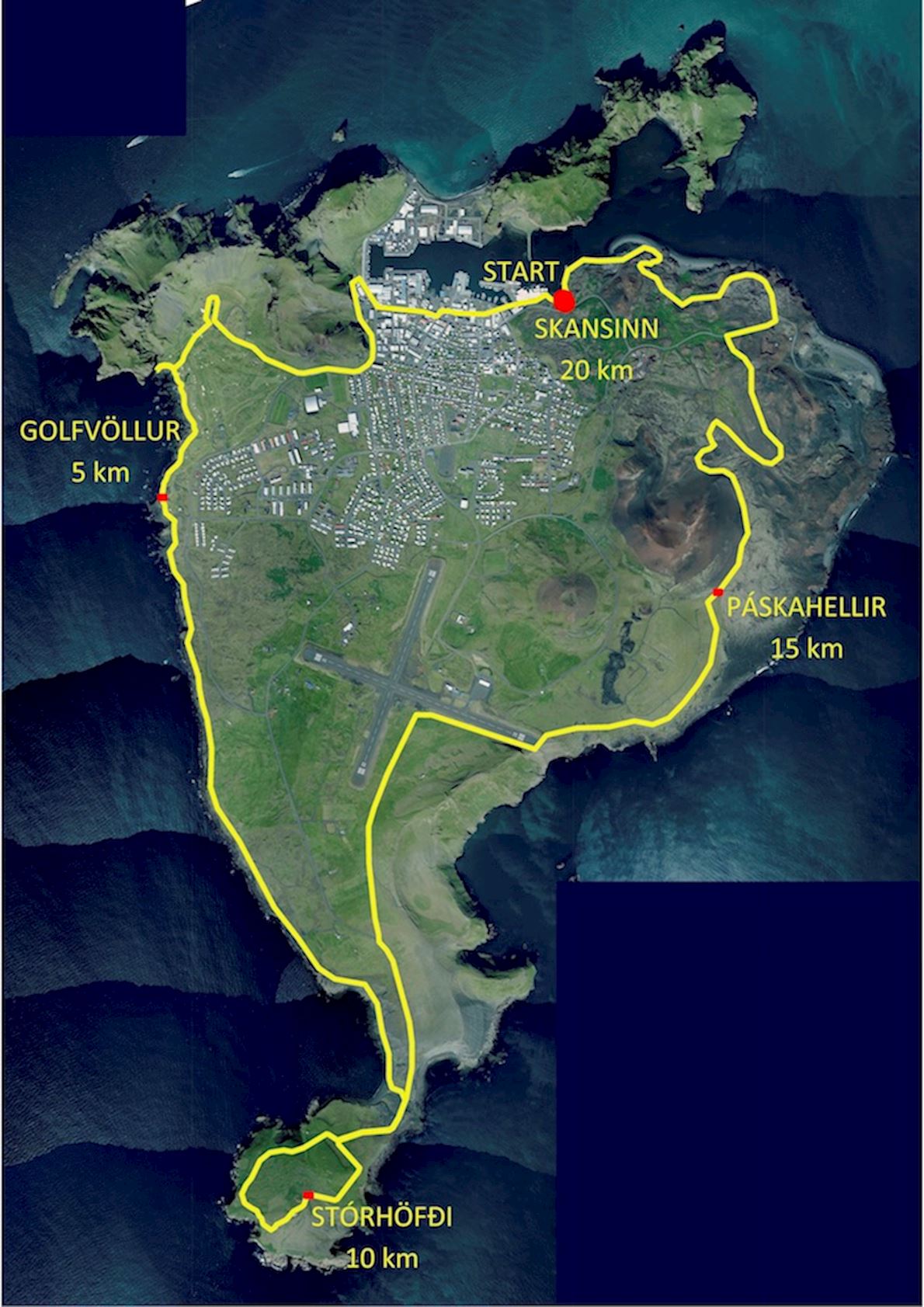 The Puffin Run MAPA DEL RECORRIDO DE