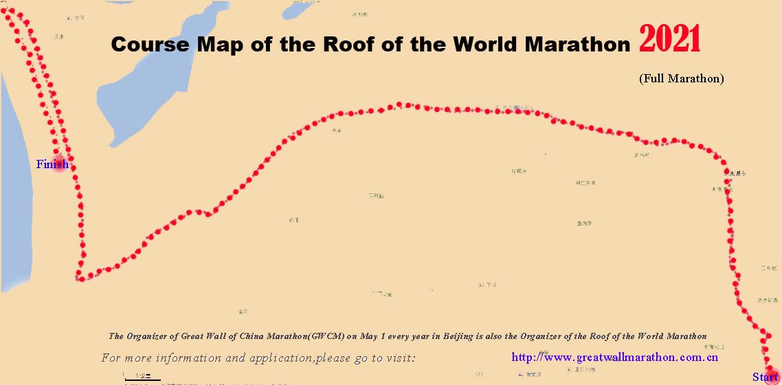 The Roof of the World Marathon Route Map