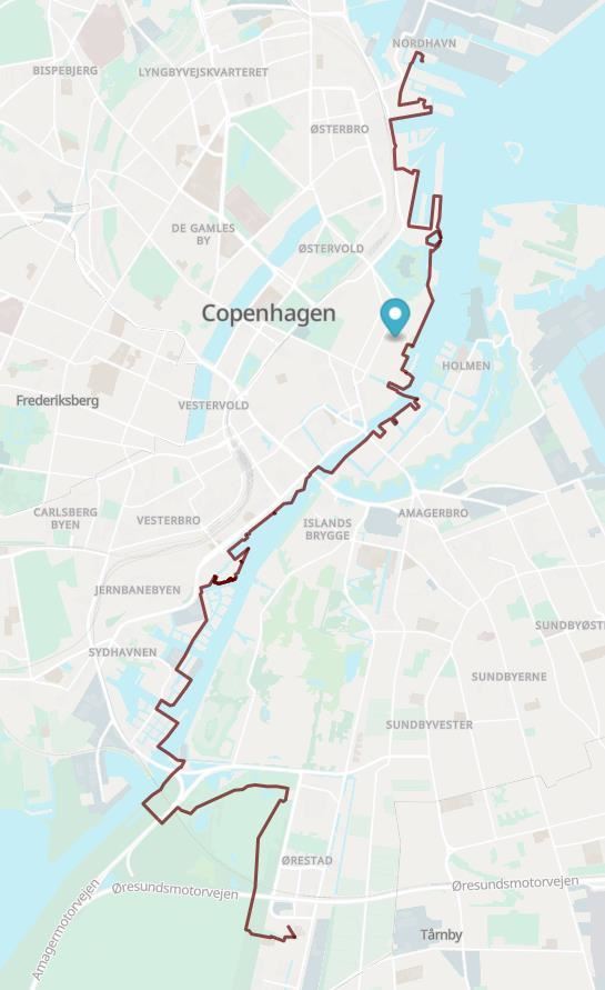 The Royal Copenhagen City Half MAPA DEL RECORRIDO DE