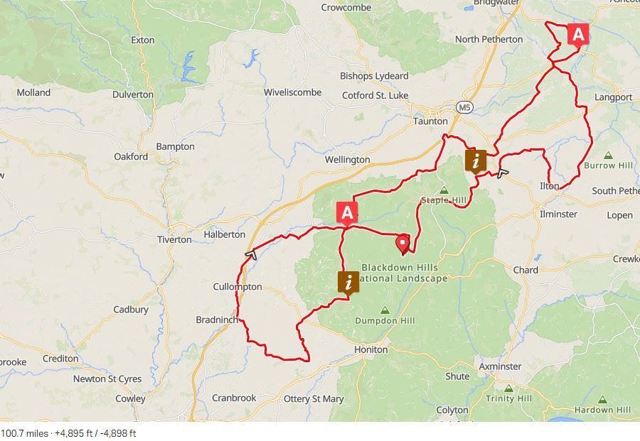 The Taunton Flyer Sportive ITINERAIRE