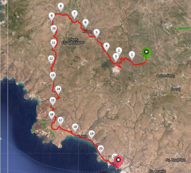 Tinos Running Experience 2019 Route Map