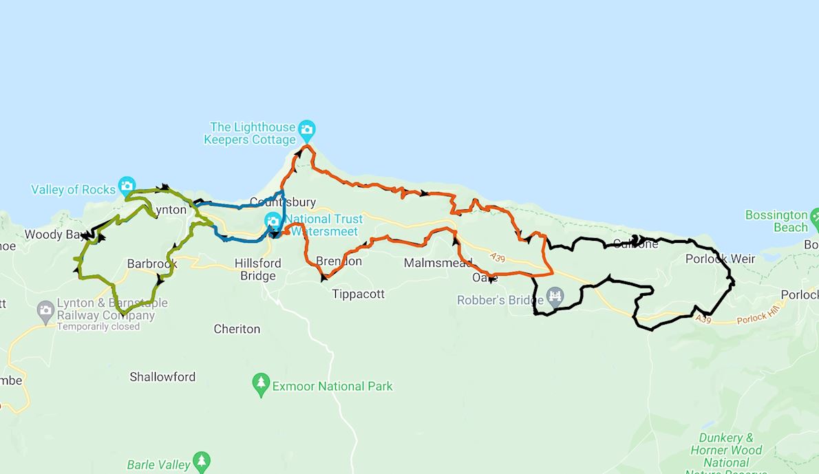 The X Series Exmoor  Mappa del percorso