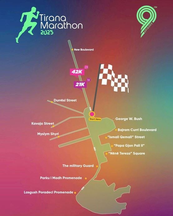 Tirana Marathon Route Map