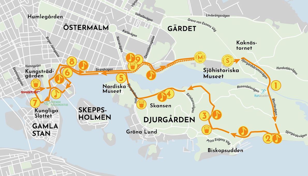 Tjejmilen Mappa del percorso