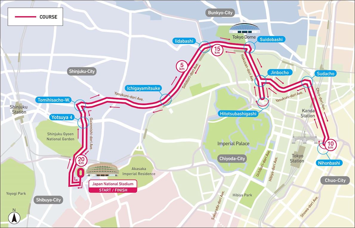 Tokyo Legacy Half Marathon Route Map