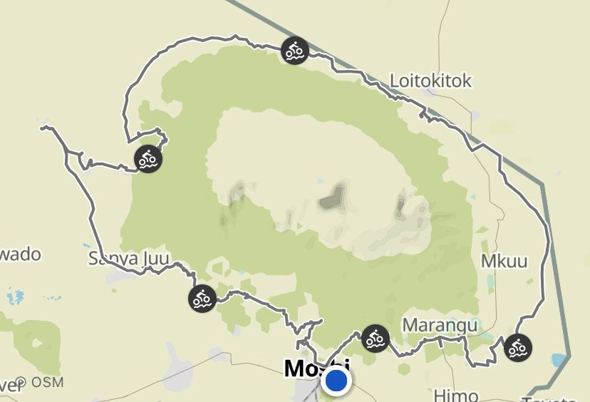 Tour de Kili Mappa del percorso