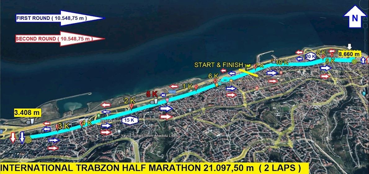Trabzon International Half Marathon ITINERAIRE